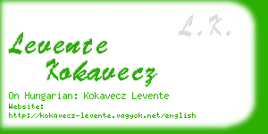 levente kokavecz business card